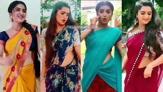 Thirumagal tamil tv serial actress Harika sadu saree dance dubs coll 2 [upl. by Ramalahs]