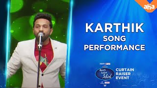 Karthik Singing Performance  Telugu Indian Idol Curtain Raiser [upl. by Alvy412]