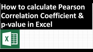 How to Calculate a Correlation and PValue in Microsoft Excel [upl. by Arytahs]