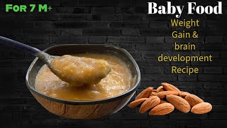 Baby Food  Weight gain amp Brain development Urad Moong Dal Rice Apple Banana  For 7 month Babies [upl. by Hceicjow896]