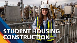 UVic Student Housing and Dining construction site tour [upl. by Jilli958]