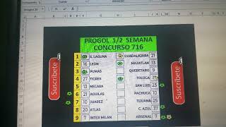 ANALISIS PROGOL 12 SEMANA CONC 716 [upl. by Werner]