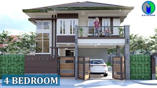 Two Storey House Design 4 Bedroom [upl. by Adran]