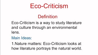 Ecocriticism  A literary theory  in Hindi Urdu [upl. by Saito569]