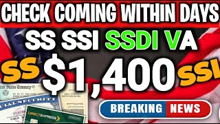 UPDATE 1400 STIMULUS CHECK IS COMING WITHIN DAYS FOR ALL BENEFICIARIES ON SS SSI SSDI VA SOON [upl. by Anil100]