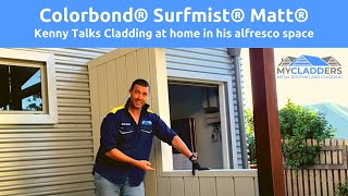 Kenny Talks Cladding Colorbond® Surfmist® Matt® Feature wall Brisbane Roofing [upl. by Niroc791]