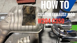 Mercedes C350 W204 35L V6 Petrol OEM Custom Exhaust Mod BEFORE amp AFTER [upl. by Htieh]