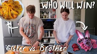 Cooking A Meal Using ONE COLOUR VS MY BROTHER [upl. by Four833]