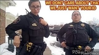 YOUR GOING TO JAIL FOR NOT GIVING US ID REFUSAL i dont answer questions first amendment audit [upl. by Hait]