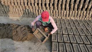 Stunning video of manual brick making process by clay soil [upl. by Cherey743]