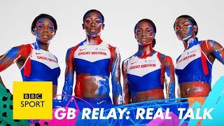 Great Britains 4x100m relay team talk Love Island skydiving and pizza toppings  BBC Sport [upl. by Schaffel]