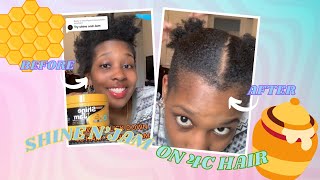 SHINE N’ JAM 🍯🐝 ON 4C NATURAL HAIR 👀👩🏾‍🦱 TIFFANI D [upl. by Katharina]