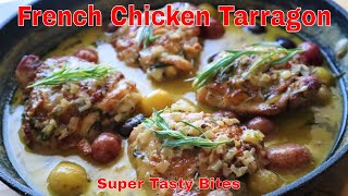 French Chicken Tarragon Recipe  One Pot Creamy Chicken Thighs ASMR [upl. by Thisbee]