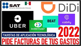 GASTOS QUE PUEDEN HACER DEDUCIBLES LOS UBER DIDI CABIFY BEAT ETC PLATAFORMAS TECNOLOGICAS 🚕 [upl. by Monjo]