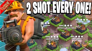 Super Miners 2 Shot EVERY District in the Clan Capital  Clash of Clans [upl. by Eelyr]