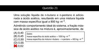 Resolução Questão 21  PROVA PETROBRAS 2014 Engenheiro de Processamento [upl. by Naerda]