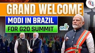 PM Modi arrives at G20 Summit 2024  Modi To Attend 19th G20 Summit In Brazil Italian [upl. by Kandy]