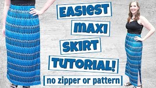 How to Make a Maxi Skirt with Elastic Waistband  Easy Sewing Projects for Beginners  DIY Skirt [upl. by Jamison]