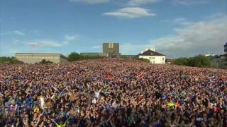 Iceland Euro 2016 Stars Perform Final Viking Clap with Thousands of Fans in Reykjavík [upl. by Drummond]