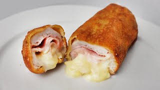 Como hacer ROLLITOS de CARNE de CERDO con Jamón y QUESO fácil Super RÁPIDO [upl. by Eirlav]