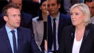 French Election Le Pen and Macron Spar in First TV Debate [upl. by Aloysius225]