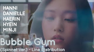 NewJeans  Bubble Gum Spinnet ver  Line Distribution [upl. by Silda]