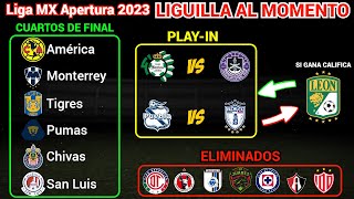 LIGUILLA AL MOMENTO LIGA MX  ESTOS EQUIPOS JUGARÁN el PLAYIN del APERTURA 2023 [upl. by Hayarahs]