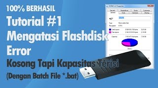 Tutorial 1 Cara Mengatasi Flashdisk Kosong Tapi Kapasitas Terpakai [upl. by Nirred]