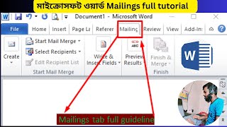 MS Word mailings tab full guidelines and Bangla tutorial Fozla hasanmicrosoftword [upl. by Navonoj331]