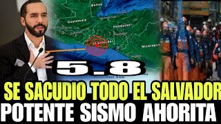 FUERTE SISM0 SACUDE TODO EL SALVADOR EN ALERTA TODAS LA INSTITUCIONES [upl. by Oirram]