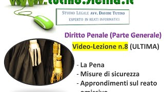 Diritto Penale Parte Generale Video Lezione n8 La pena misure di sicurezza [upl. by Fronniah817]