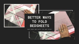 Better ways to fold bed sheets  Tips and tricks to fold bed sheets  Bed sheet folding techniques [upl. by Fita]