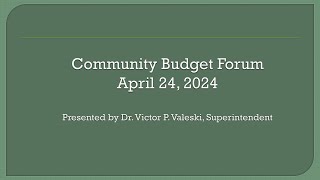 East Brunswick Public Schools Community Budget Forum [upl. by Aisinut]