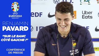 quotActuellement je suis plutôt sur le banc côté gauche quot La conférence de presse de Benjamin Pavard [upl. by Jaco]