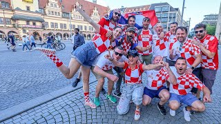 Sve glasniji i brojniji hrvatski navijači pristižu u Leipzig [upl. by Mathian57]