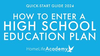 How to Enter a High School Education Plan [upl. by Anerahs]