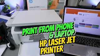 HP LaserJet MFP M140WE How to Print From Phone and Laptop To Printer Print Tutorial [upl. by Nari]