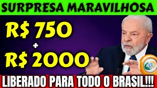 ✔️ SURPRESA MARAVILHOSA LIBERADO R 750  R 2000 APOSENTADOS PENSIONISTAS E BPC EM 24H [upl. by Assirehc]