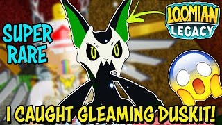 I CAUGHT A GLEAMING DUSKIT  Loomian Legacy Roblox  Moves Stats Looks amp LIVE REACTION [upl. by Lynea]