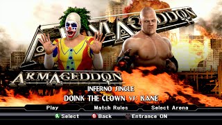 WWE SmackDown vsRaw 2009 Doink the Clown vs Kane  Inferno Match [upl. by Ahsilak]