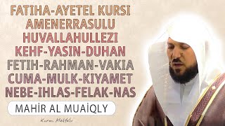 Fatiha Ayetel Kursi Amenerrasulu Kehf Yasin Fetih Vakia Duhan Rahman Cuma Mulk Nebe Mahir al Muaiqly [upl. by Ayatal126]