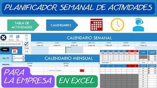 Planificador Semanal de Actividades📆en Excel✅para la Empresa [upl. by Becka700]