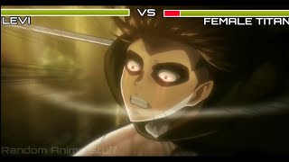 Levi vs Female Titan with healthbarsAttack on Titan S01E22 [upl. by Mairim]