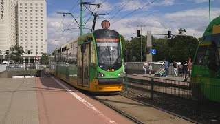 Poland Poznań tram 18 ride from Wierzbięcice to Ogrody [upl. by Notnilk]