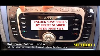 How To Find Ford Radio Code From Serial  SonyVisteon site method 1 [upl. by Nadruoj]