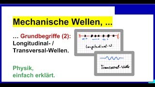 Mechanische Wellen Grundbegriffe 2 Longitudinal und TransversalWellen Physik [upl. by Nirrep]