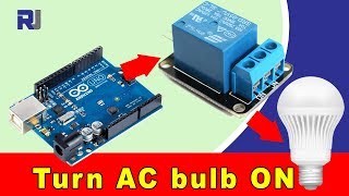 How to use 5V Relay with Arduino to turn ON and OFF AC bulb or DC load [upl. by Enilrem]