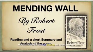 Mending Wall by Robert Frost summary and analysis [upl. by Malita801]