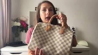 Louis Vuitton speedy bandouliere 30 damier azur [upl. by Aronson]