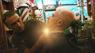 Patchy Beard Trim Tutorial by Arthur Rubinoff at NYC Barber Shop Museum [upl. by Nylrats]